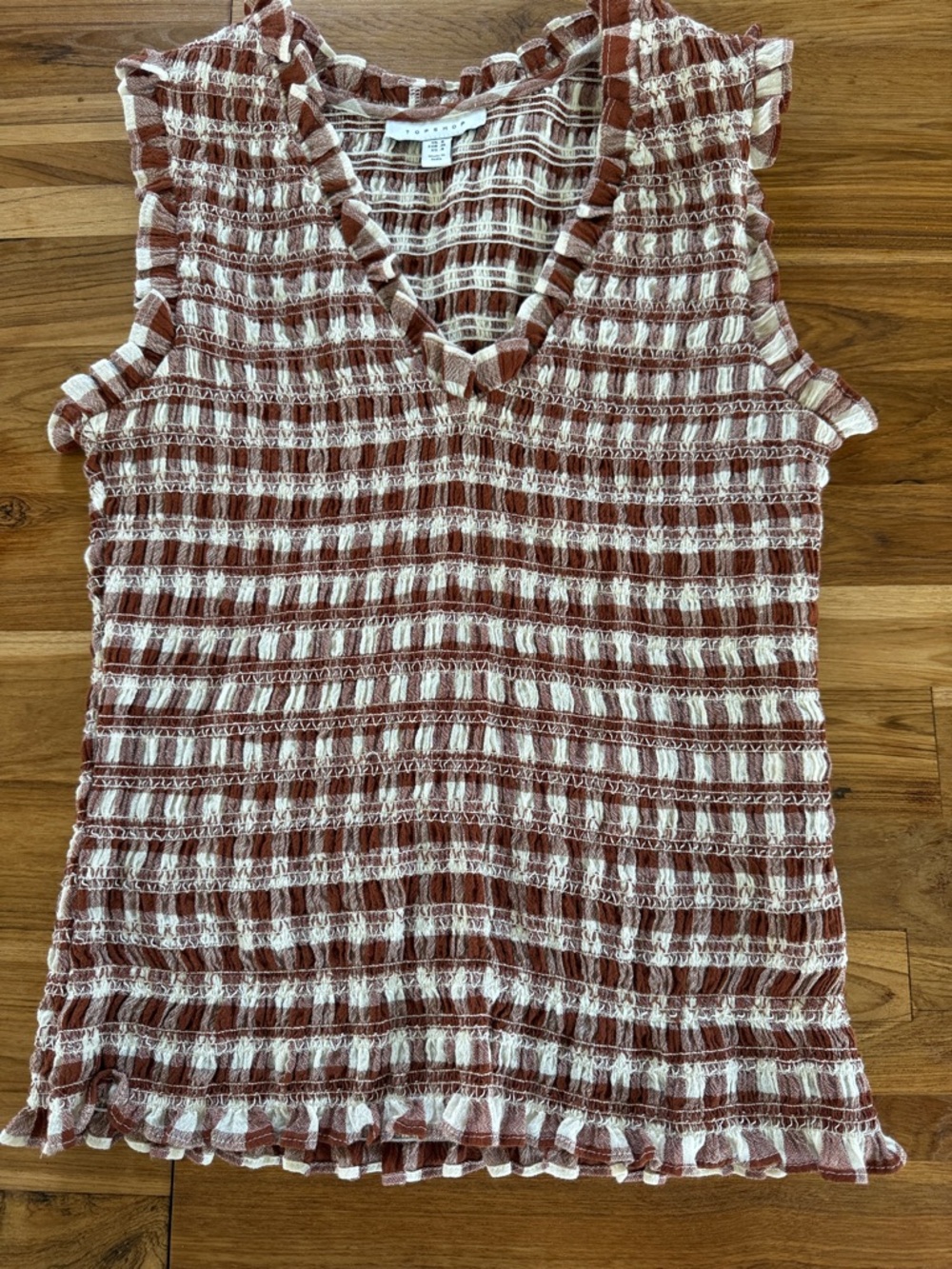 Topshop shirred V-Neck Sleeveless Top. Never worn